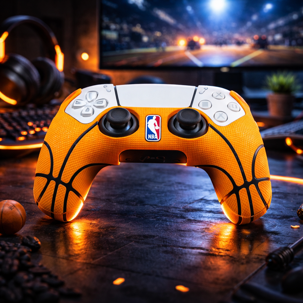 Basketball game controller cover with durable silicone and enhanced grip design