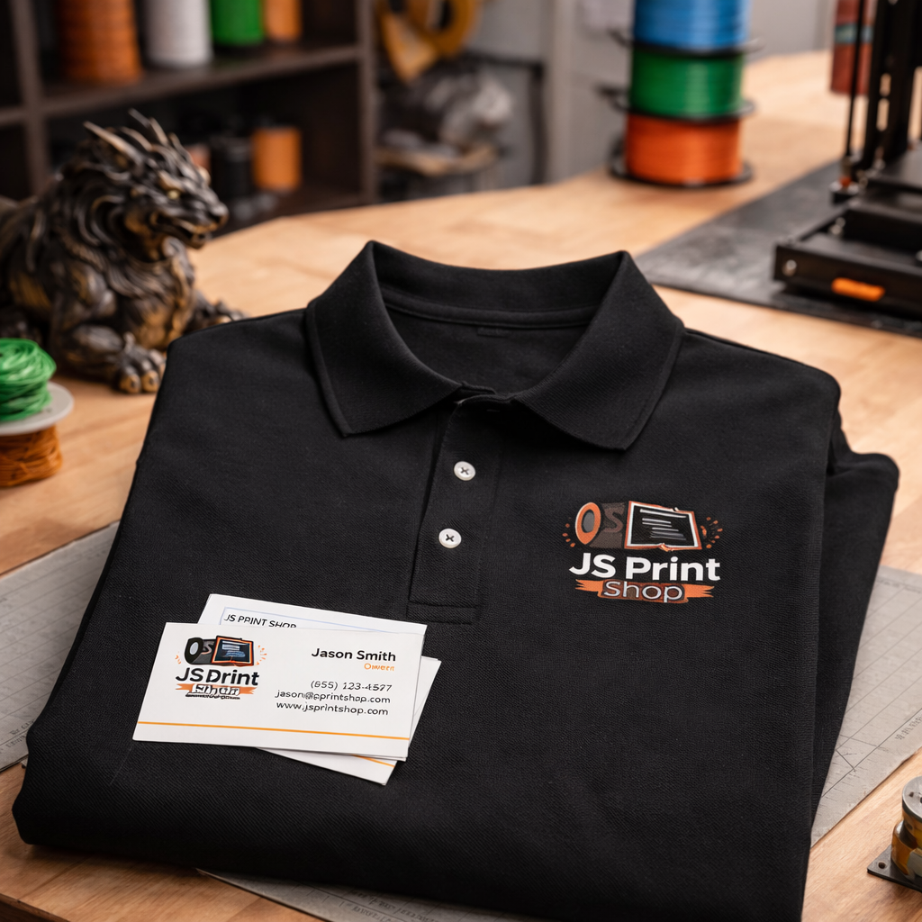 JS Print Shop men's piqué polo shirt made of 100% ring-spun cotton with welt-knit collar and pearlized buttons