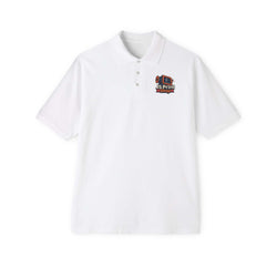 JS Print Shop men's classic fit piqué polo shirt with pearlized buttons and welt-knit collar