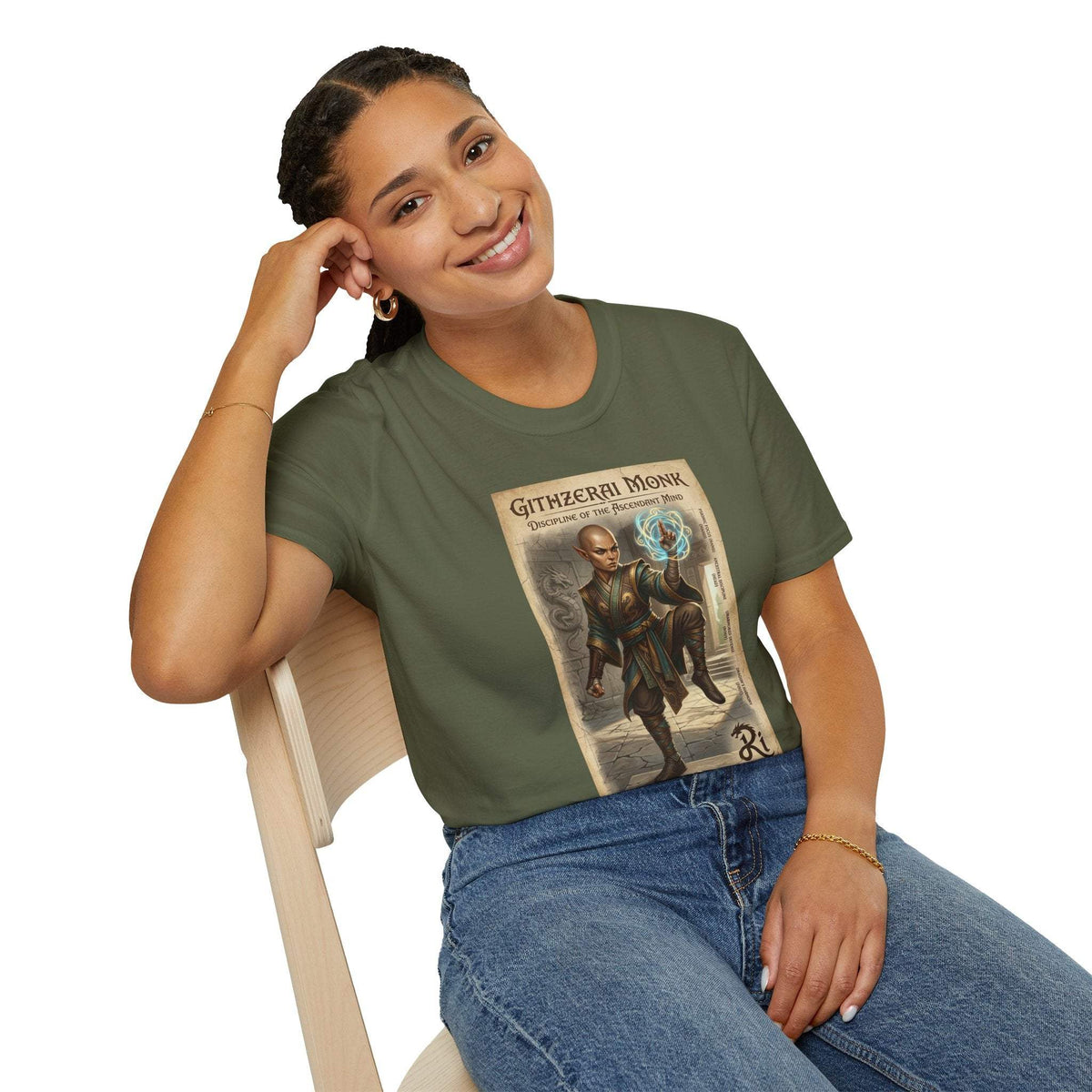 Githzerai Monk Illustration T-Shirt | Fantasy Character Art