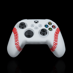 Baseball-themed controller cover with red stitched seams for Xbox and PS5 controllers