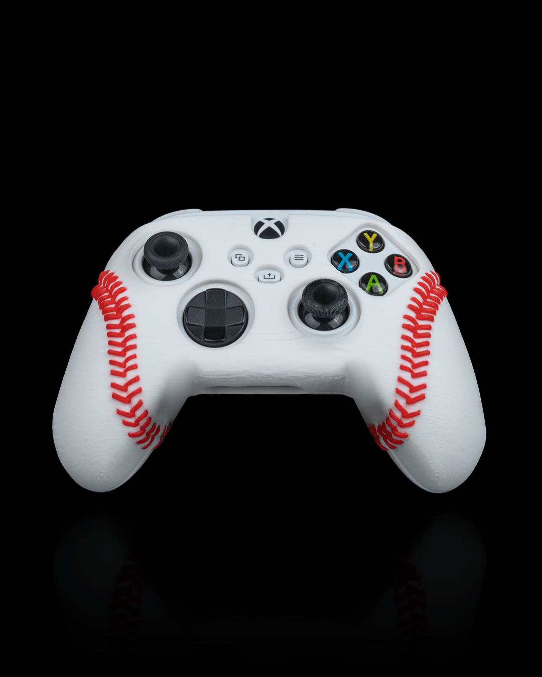 Baseball-themed controller cover with red stitched seams for Xbox and PS5 controllers