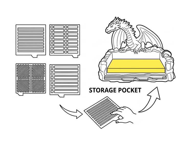 Dragon-Themed Sticky Note Holder + 4 Templates