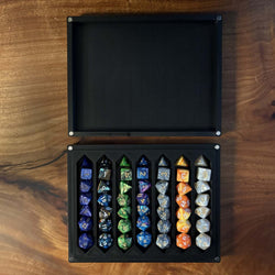 Dice Storage Tray – Magnetic Lid RPG Organizer (Holds Multiple Sets) 🎲
