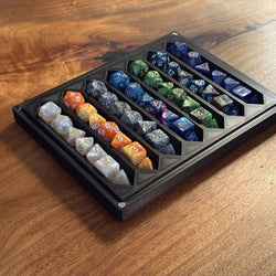 Dice Storage Tray – Magnetic Lid RPG Organizer (Holds Multiple Sets) 🎲